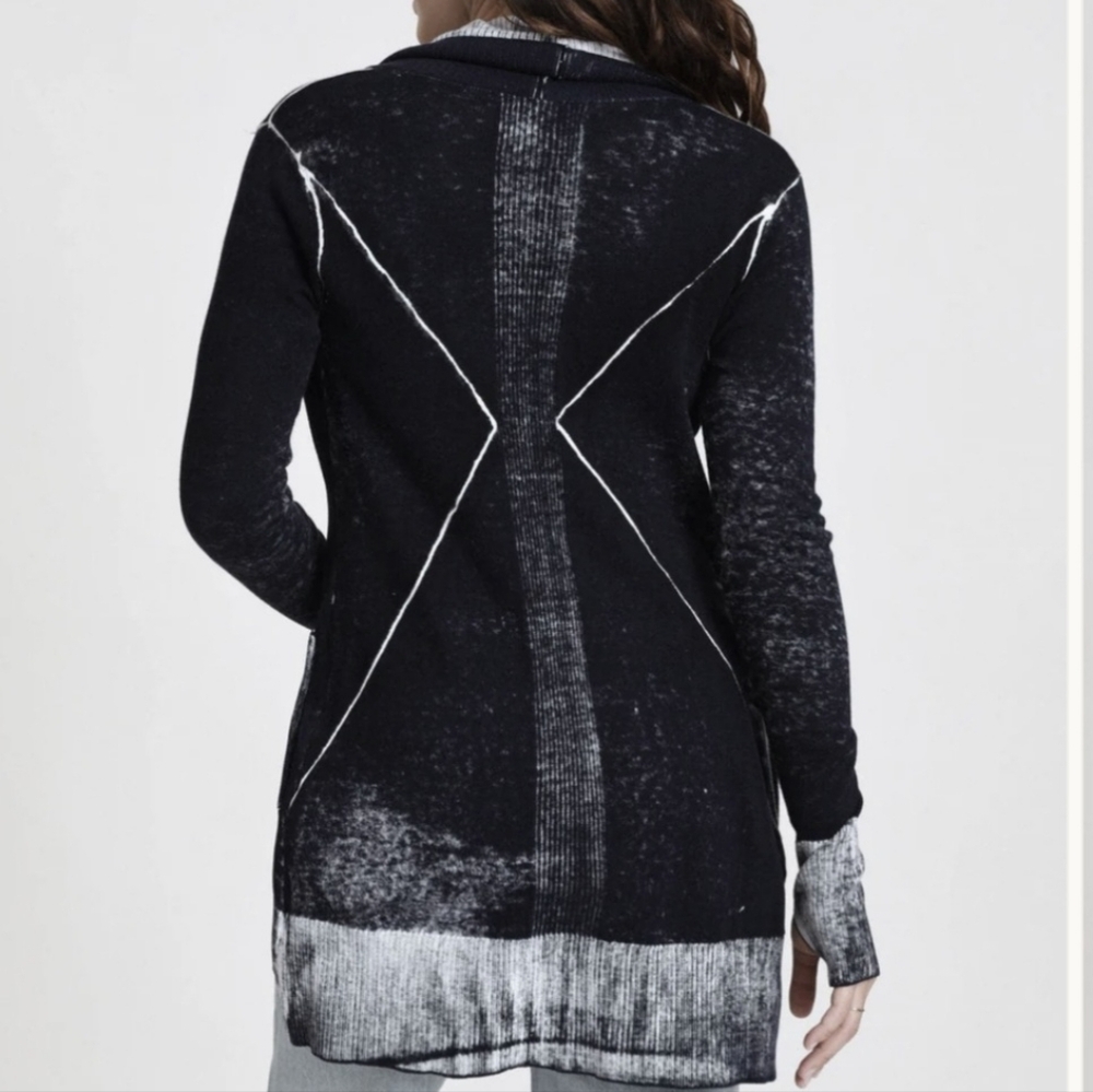 Blanc Noir Black and Gray Cardigan S - Picture 6 of 7